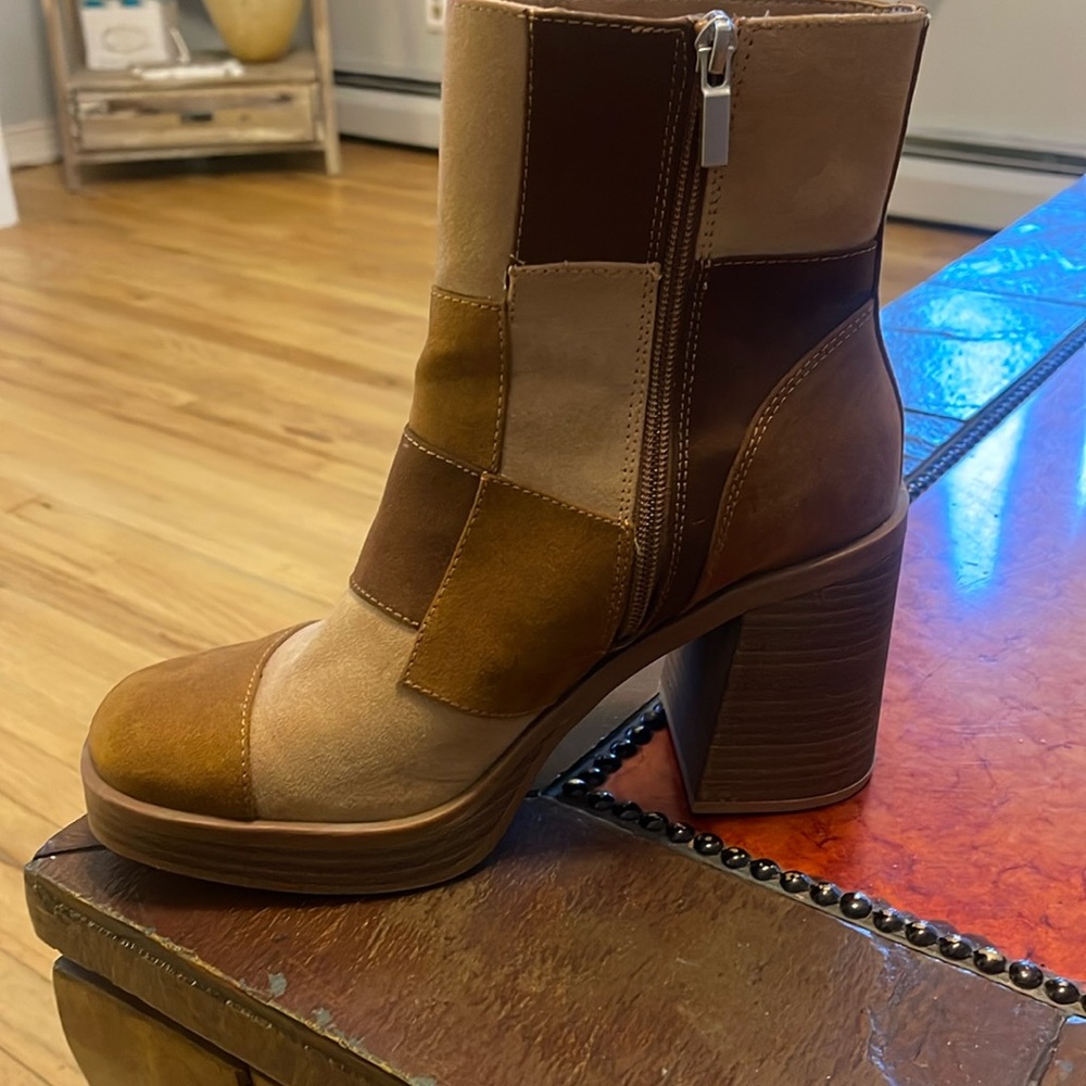 Brand new patchwork boots size 8.5
